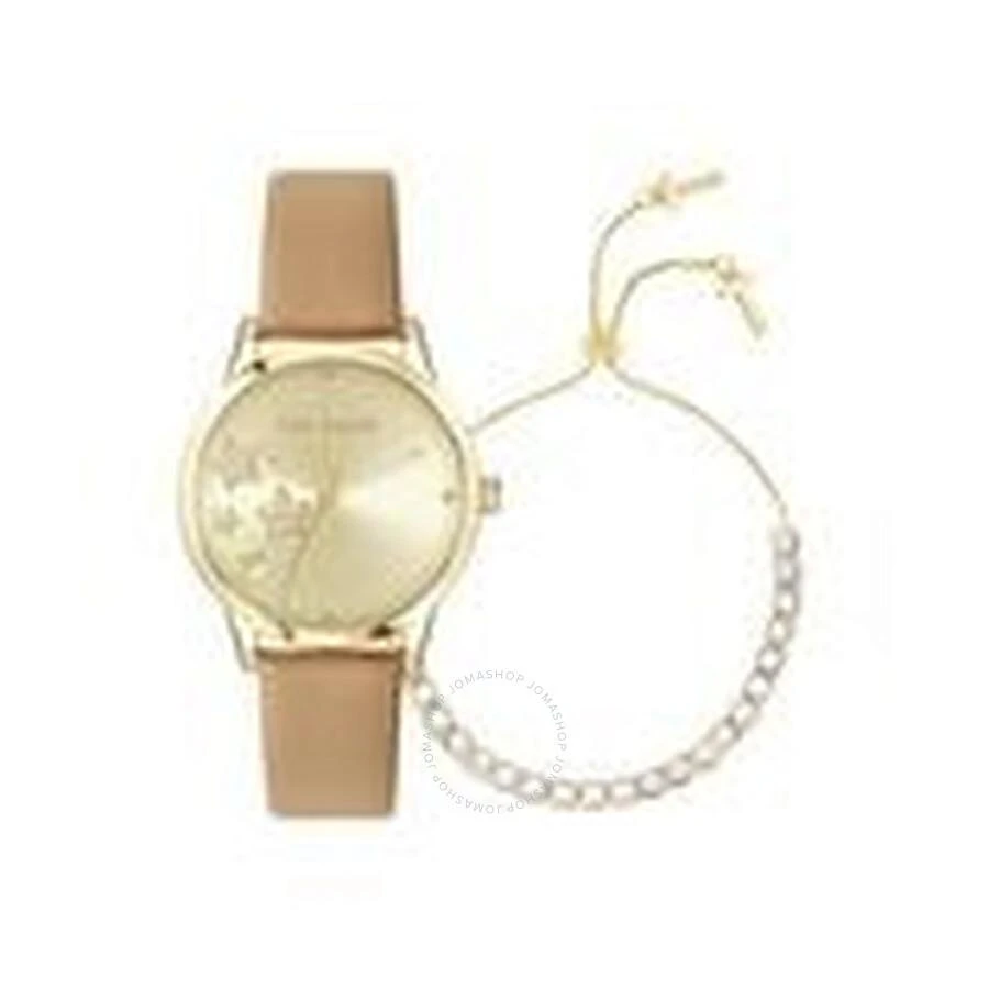 商品Ted Baker London|Fitzrovia Classic Chic Quartz Gold Dial Ladies Watch and Bracelet Set BKGFW22199I,价格¥262,第1张图片