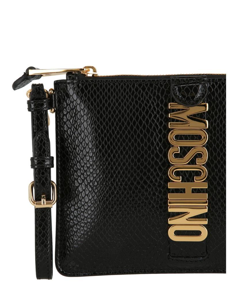 商品Moschino|Logo Leather Clutch Bag,价格¥2334,第5张图片详细描述