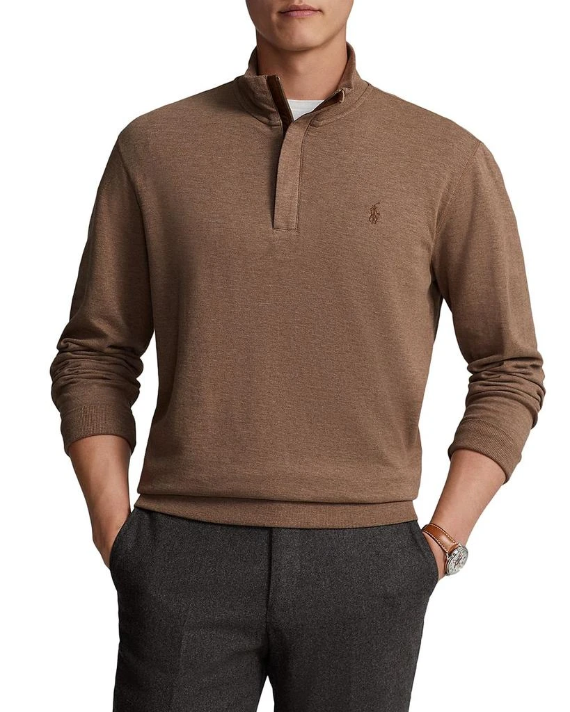 商品Ralph Lauren|男士 奢华平纹针织 半拉链套头衫,价格¥532,第1张图片