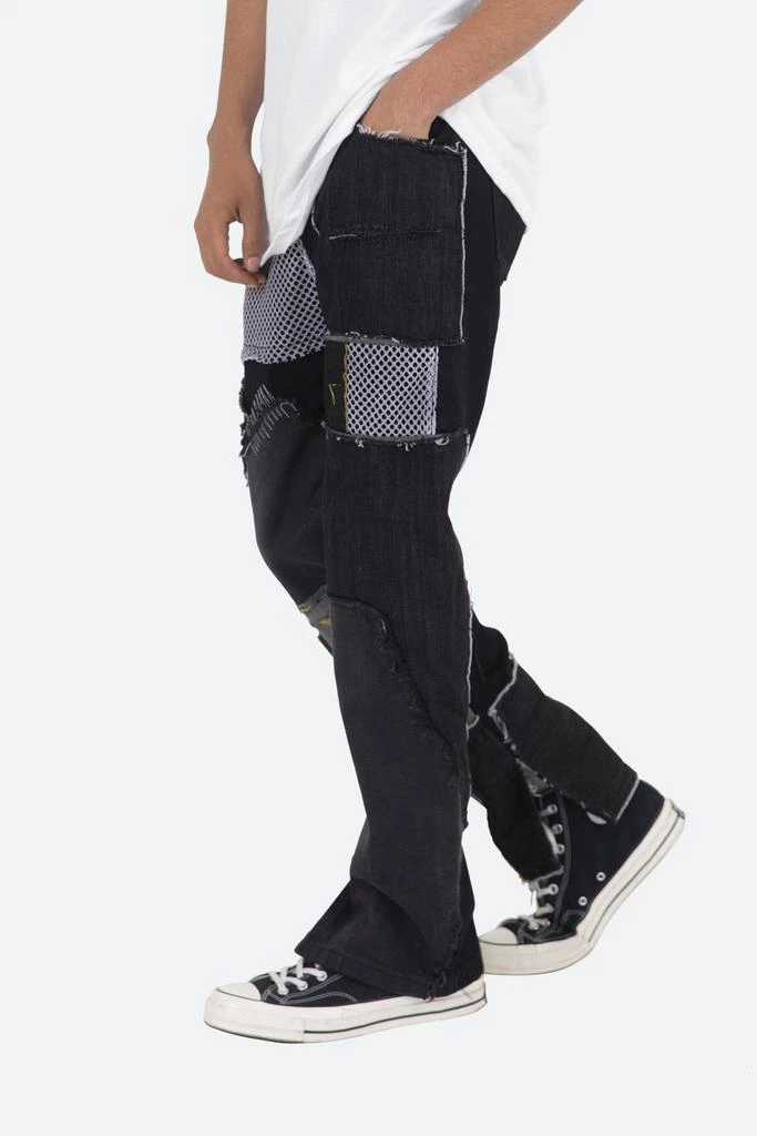 V124 Patchwork Baggy Denim - Black 商品