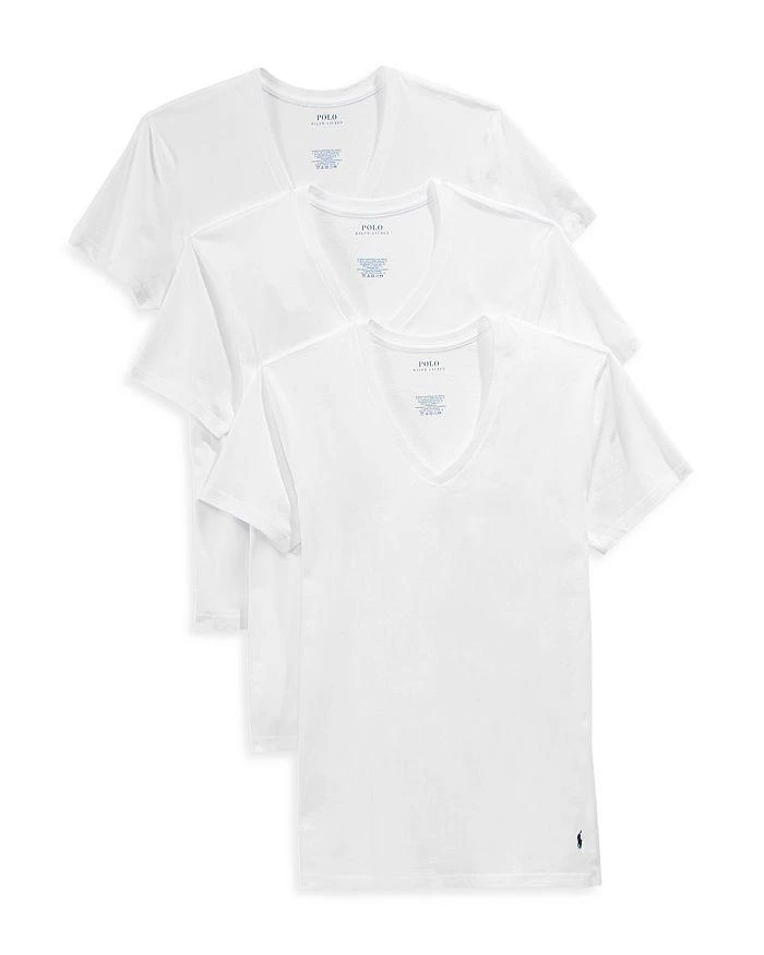 商品Ralph Lauren|Slim Fit V-Neck Undershirt, Pack of 3,价格¥313,第1张图片