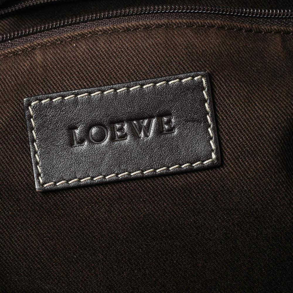 Loewe Pink/Brown Monogram Nylon and Leather Satchel商品第8张图片规格展示