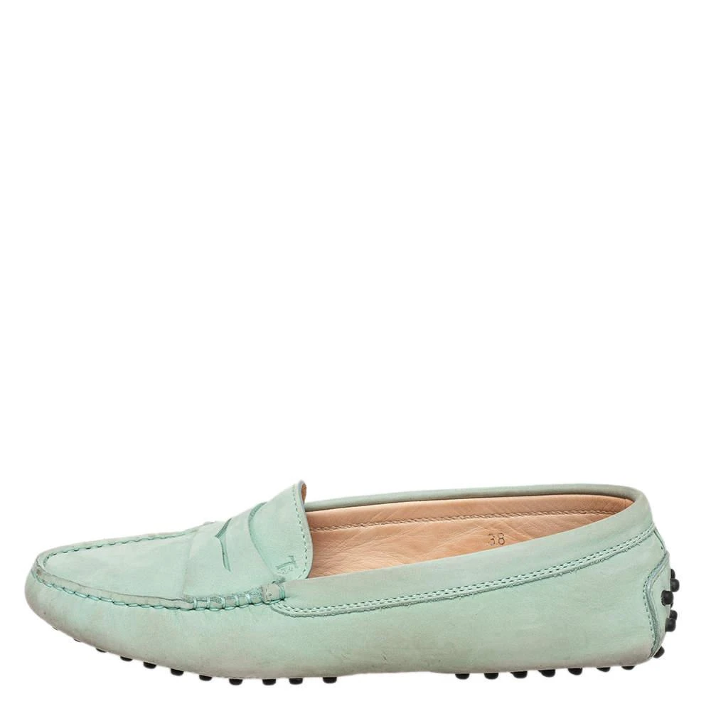 商品[二手商品] Tod's|Tod's Mint Green Nubuck Leather Penny Slip On Loafers Size 38,价格¥805,第2张图片详细描述