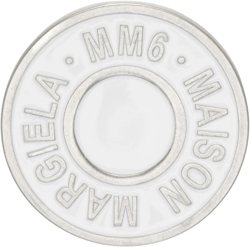 商品MM6|White & Silver Round Logo Pin,价格¥1394,第1张图片