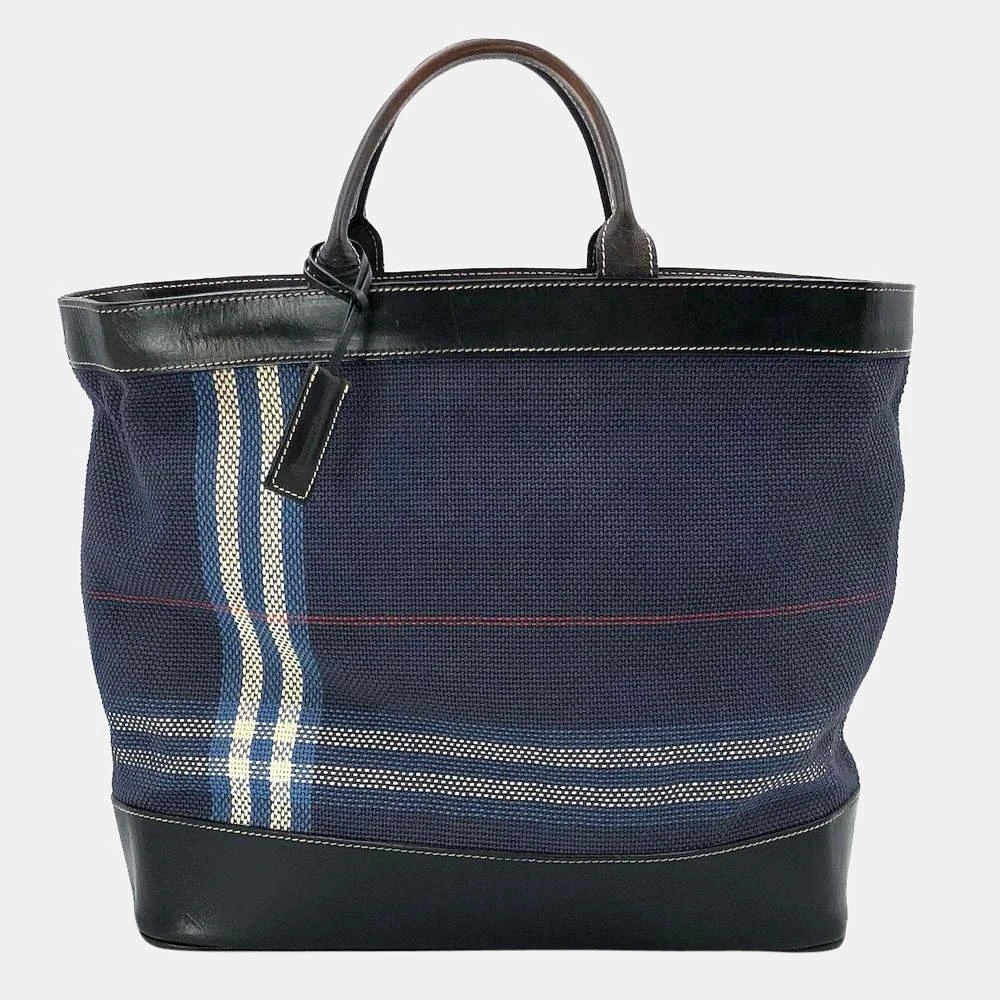 商品[二手商品] Burberry|Burberry Blue Check Canvas Tote Bag,价格¥4574,第1张图片