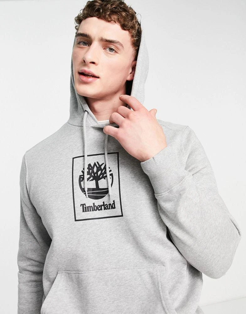商品Timberland|Timberland Stack logo hoodie in light grey ,价格¥581,第1张图片