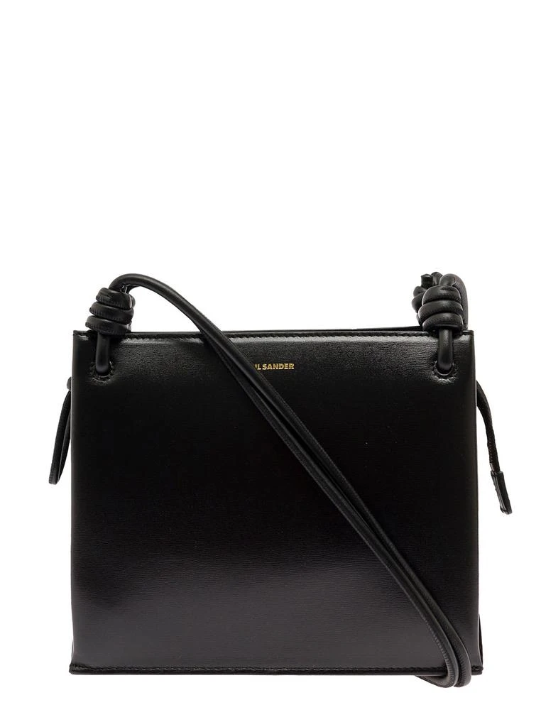 商品Jil Sander|Giro Small Black Leather Crossbody Bag With Logo Jil Sander Woman,价格¥5624,第1张图片