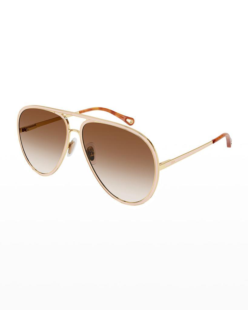 商品Chloé|Metal & Acetate Aviator Sunglasses,价格¥3341,第1张图片