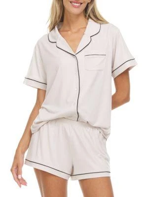 商品Flora Nikrooz|Annie 2-Piece Shorty Pajama Set,价格¥113,第4张图片详细描述