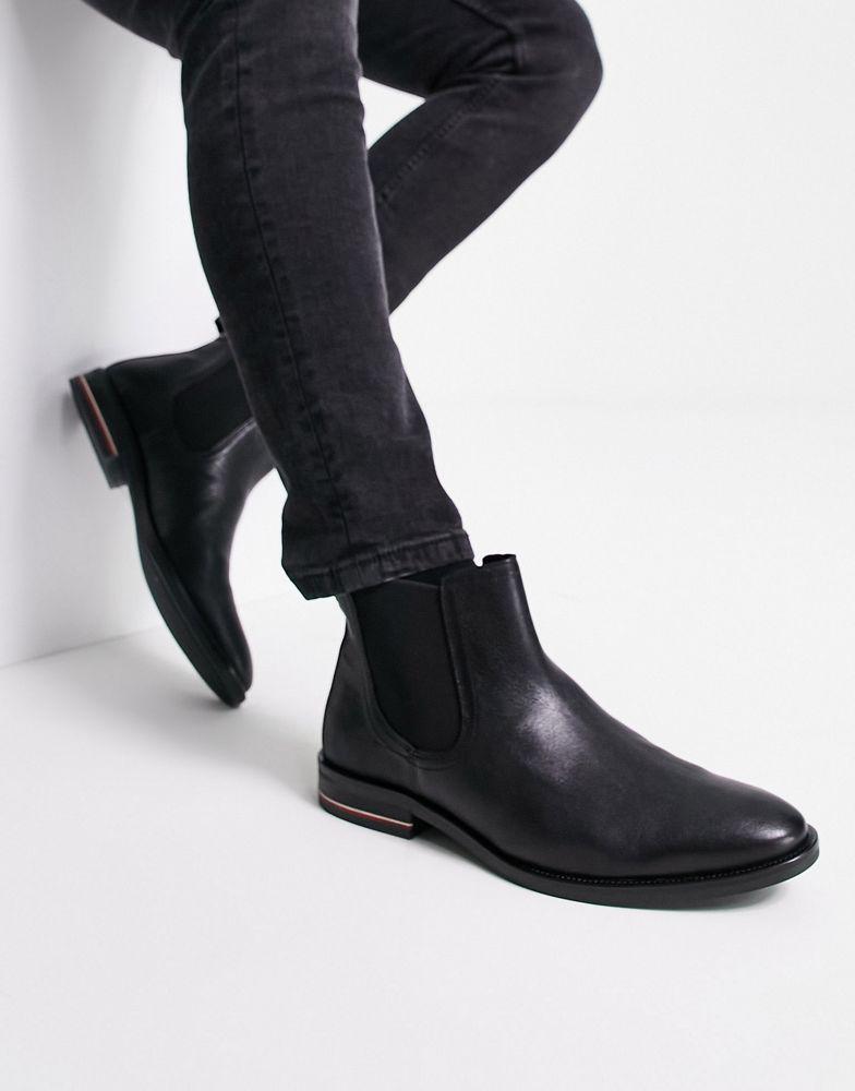 商品Tommy Hilfiger|Tommy Hilfiger chelsea boots in black,价格¥1372,第1张图片