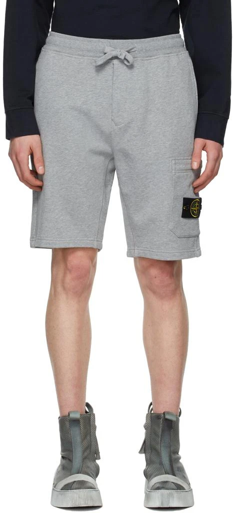 商品Stone Island|Grey Garment-Dyed Shorts,价格¥1596,第1张图片
