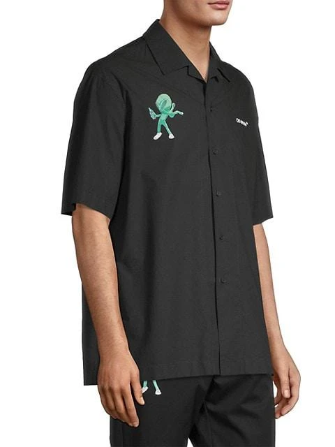 商品Off-White|Alien Spray World Holiday Short-Sleeve Shirt,价格¥2041,第4张图片详细描述