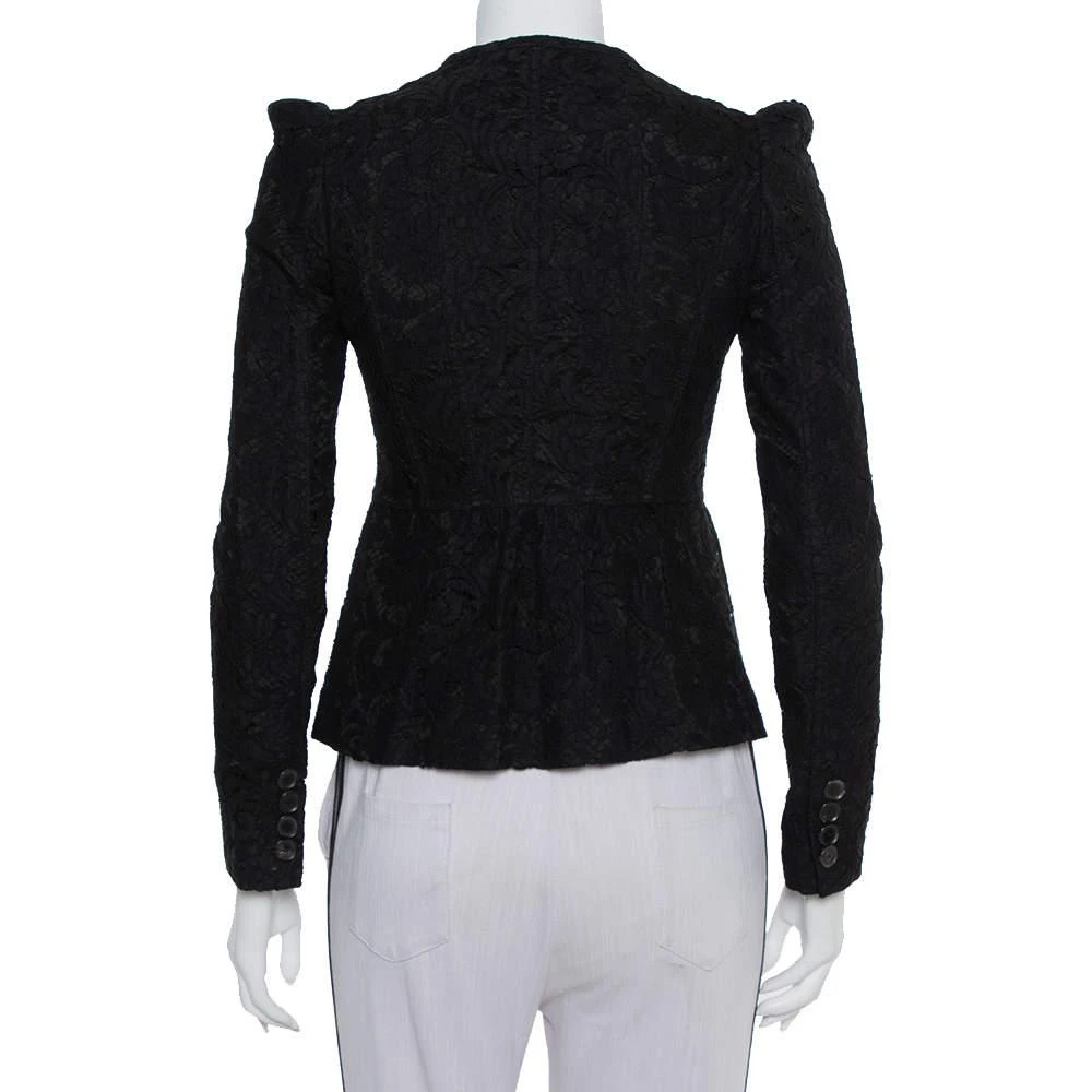 商品[二手商品] Burberry|Burberry Black Lace Button Front Tailored Jacket S,价格¥1576,第3张图片详细描述