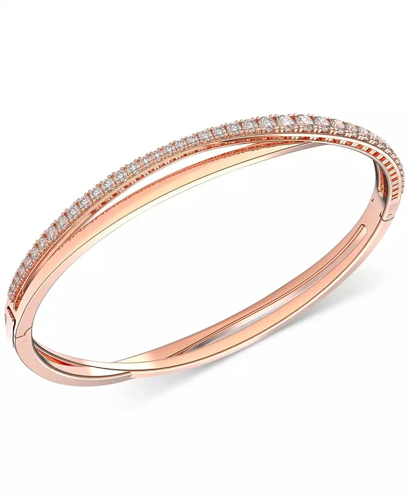 商品Swarovski|Rose Gold-Tone Crystal Intertwining Double-Row Bangle Bracelet,价格¥1408,第1张图片