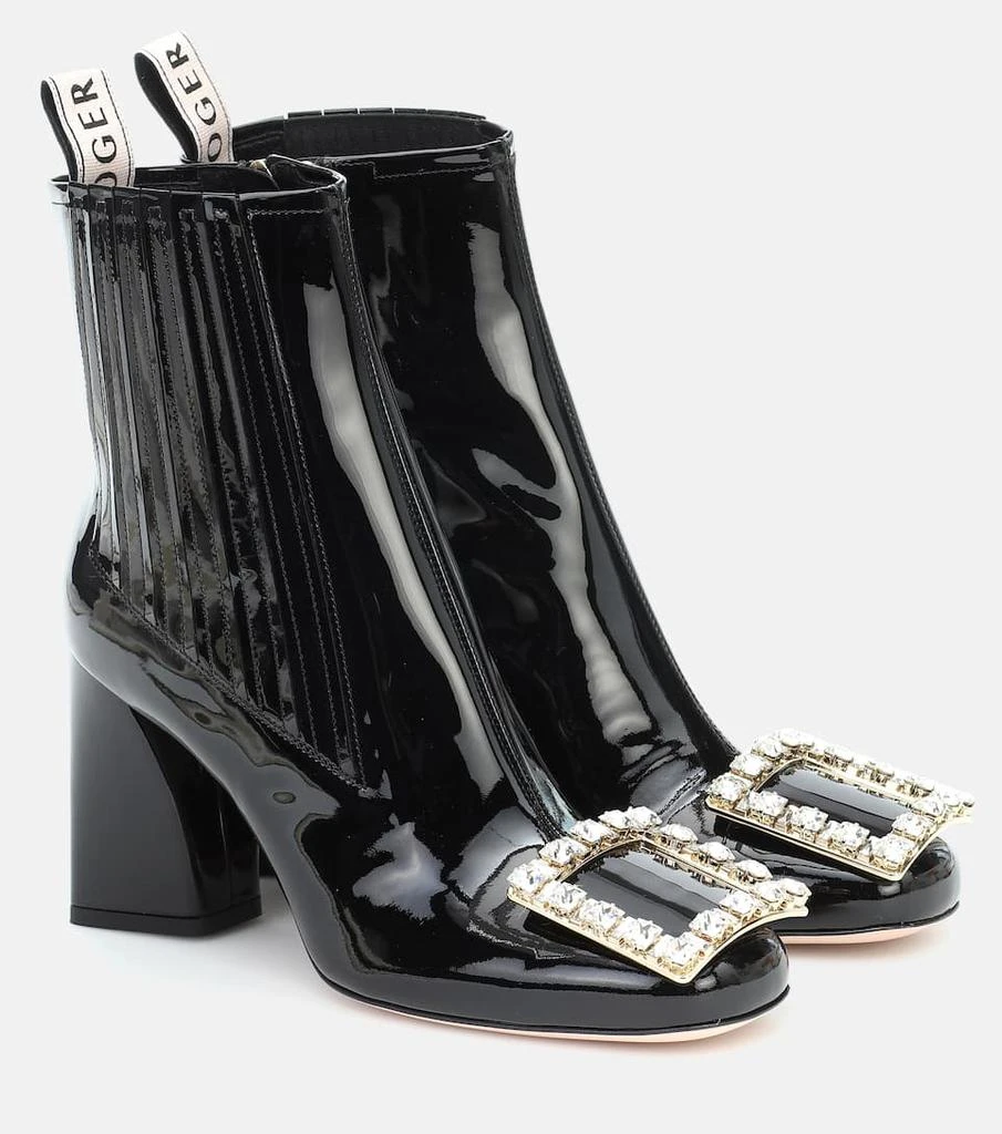 商品Roger Vivier|Très Vivier Strass patent leather ankle boots,价格¥13632,第1张图片