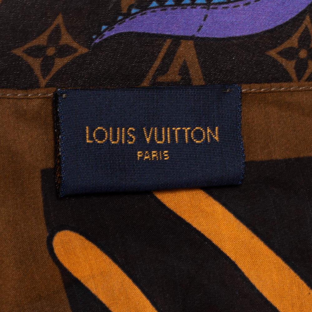 Louis Vuitton Brown The LV Friends Monogram Cotton & Silk Bandana商品第4张图片规格展示