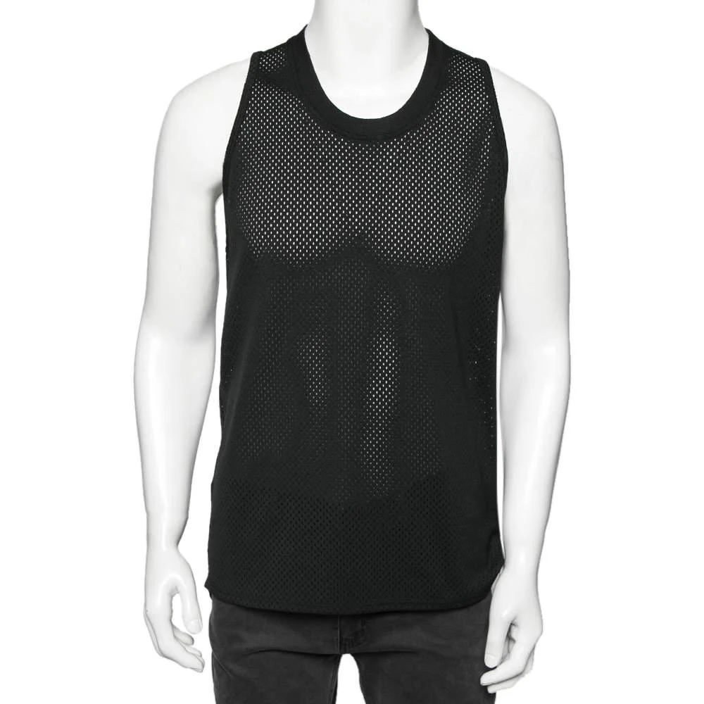 商品[二手商品] Fear of god|Fear of God Black Perforated Knit Sleeveless T-Shirt S,价格¥1552,第1张图片