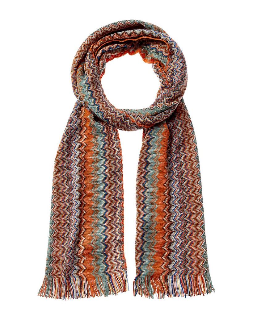 Missoni Wool-Blend Scarf, Orange商品第1张图片规格展示