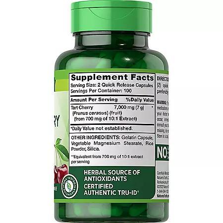 商品Nature's Truth|Nature's Truth Tart Cherry Extract 7,000 mg Quick-Release Capsules (200 ct.),价格¥119,第4张图片详细描述