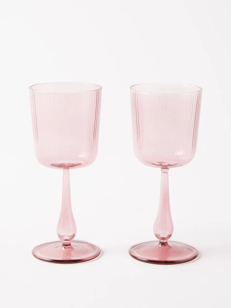 商品R+D.LAB|Set of two Luisa ridged wine glasses,价格¥558,第1张图片