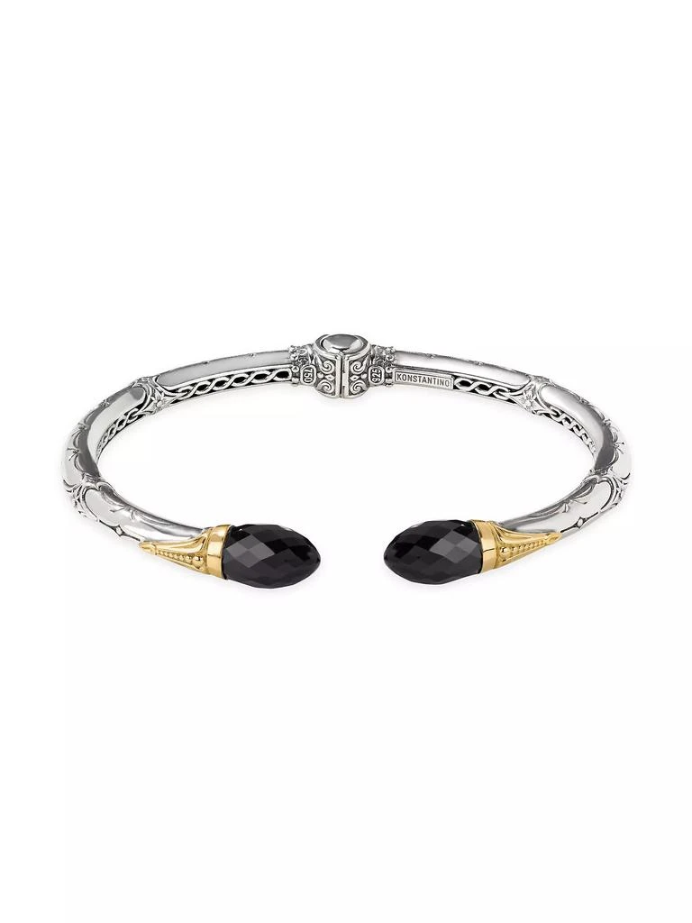 商品Konstantino|Anthos Sterling Silver, 18K Yellow Gold & Black Onyx Cuff,价格¥6673,第3张图片详细描述