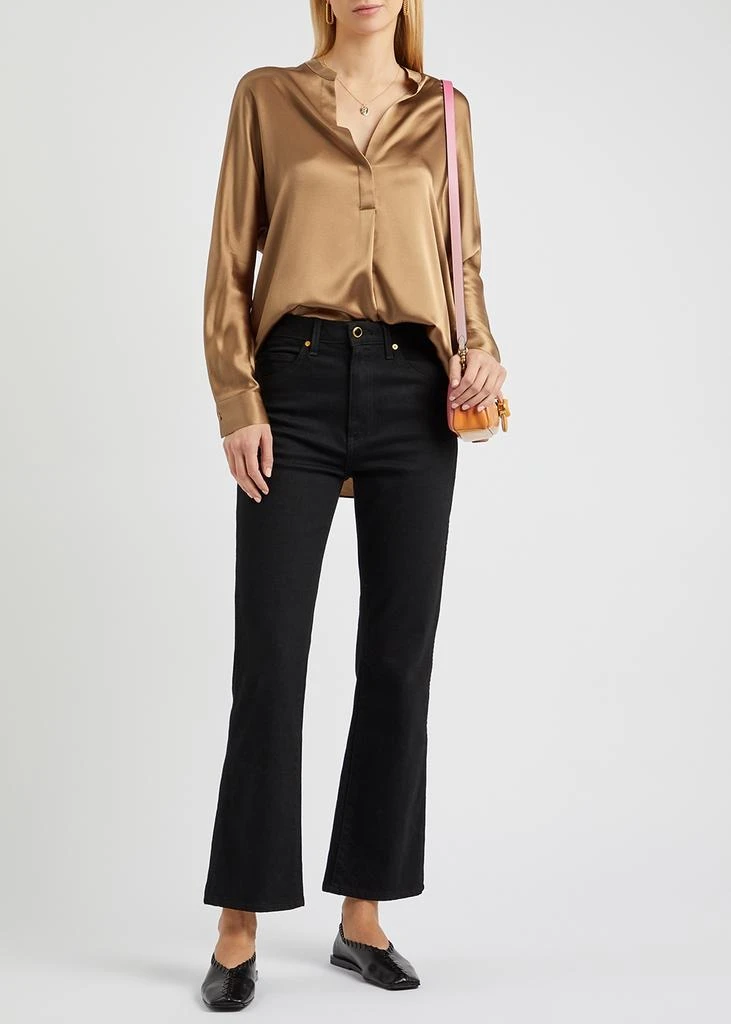 商品Vince|Brown silk-satin blouse,价格¥1232,第4张图片详细描述