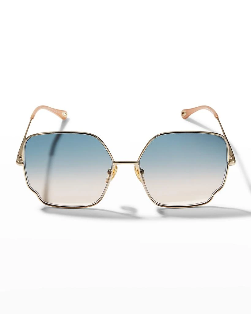 商品Chloé|Oversized Geo Rectangle Metal Sunglasses,价格¥3010,第3张图片详细描述