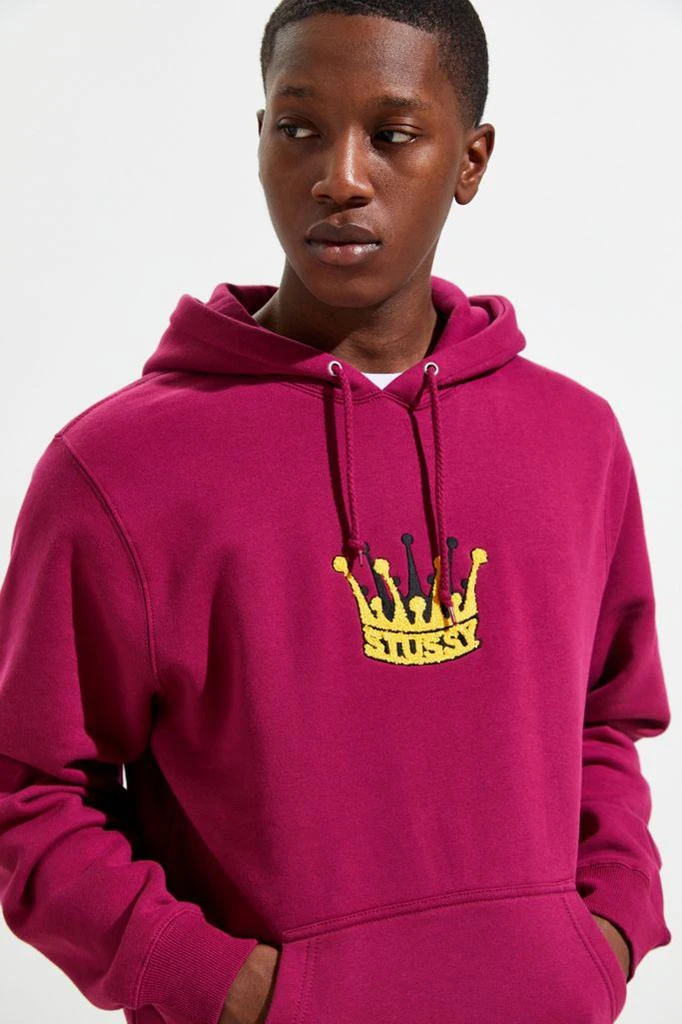 商品STUSSY|Stussy Chenille Crown Applique Hoodie Sweatshirt,价格¥453,第1张图片