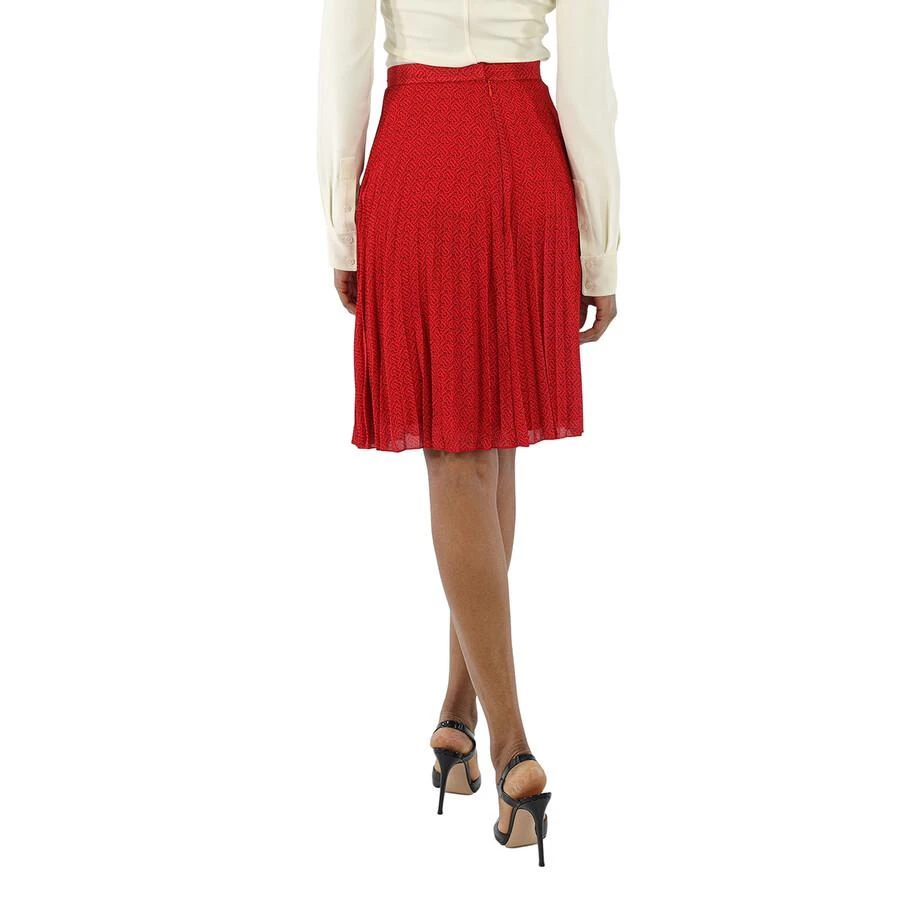 商品Burberry|Ladies Bright Red Monogram Print Plated Skirt,价格¥1714,第3张图片详细描述
