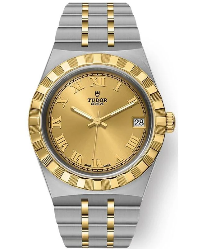 商品Tudor|Tudor Royal Champagne Dial Stainless Steel and Yellow Gold Unisex Watch M28403-0004,价格¥27905,第1张图片