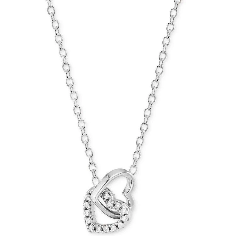 商品Unwritten|Cubic Zirconia Double Heart Pendant Necklace,价格¥113,第3张图片详细描述