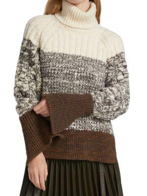 3.1 Phillip Lim | Chunky Striped Turtleneck Sweater 1629.68元 商品图片