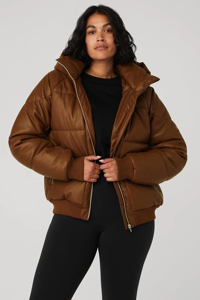 Faux Leather Boss Puffer - Cinnamon Brown 商品