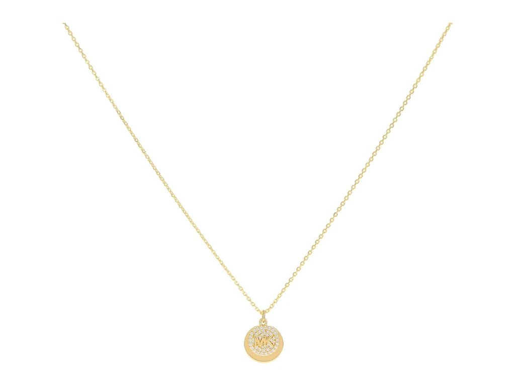 商品Michael Kors|14K Gold-Plated Sterling Silver Pavé Engravable Pendant Necklace,价格¥1135,第1张图片