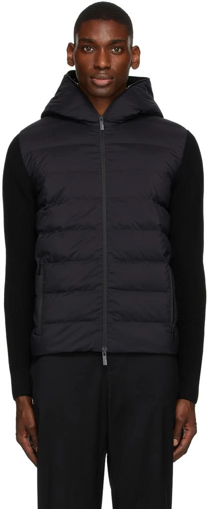 商品Moncler|Black Wool & Down Jacket,价格¥10841,第1张图片