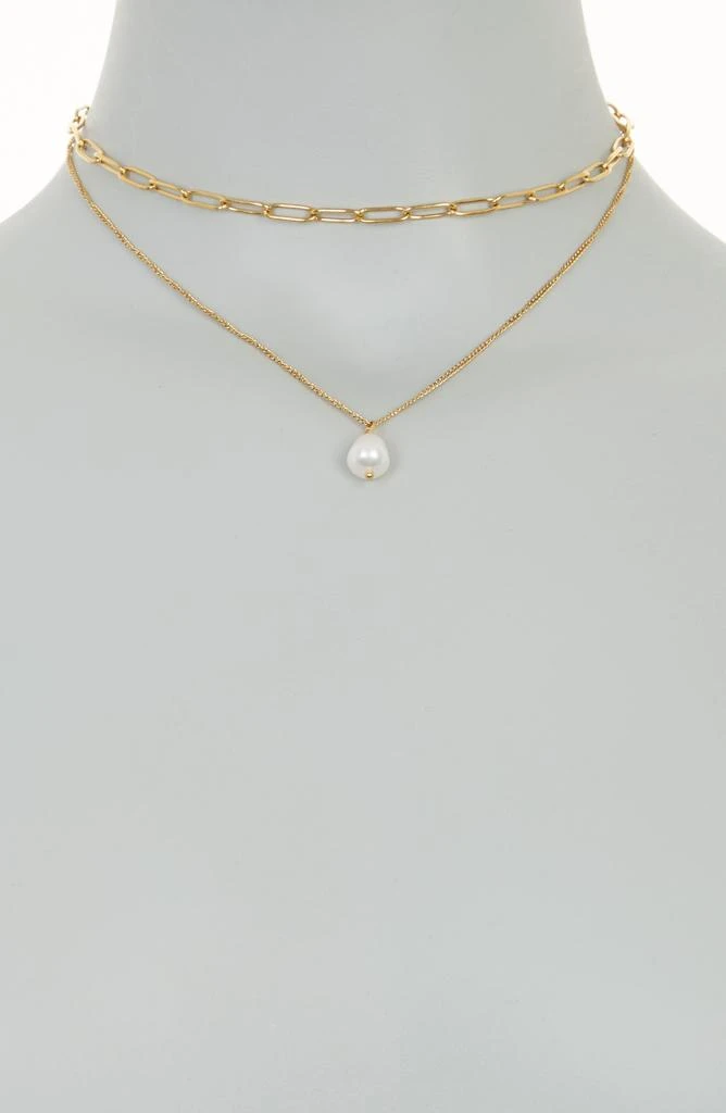 商品Nordstrom|Waterproof Freshwater Pearl Pendant Layered Necklace,价格¥73,第2张图片详细描述