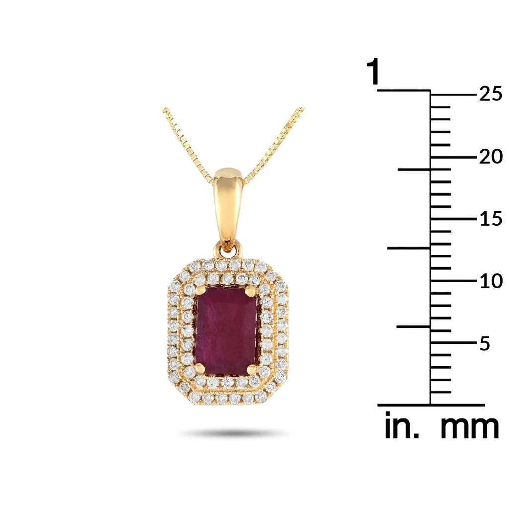 商品LB Exclusive|14K Yellow Gold 0.24ct Diamond and Ruby Pendant Necklace PD4-15905YRU,价格¥5736,第4张图片详细描述