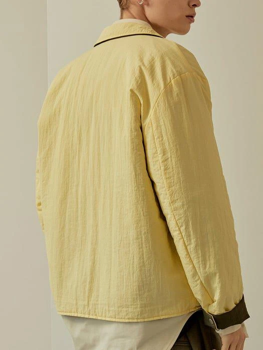 商品JWO|Wappen Detail Reversible Padded Jacket Yellow Khaki,价格¥1216,第4张图片详细描述