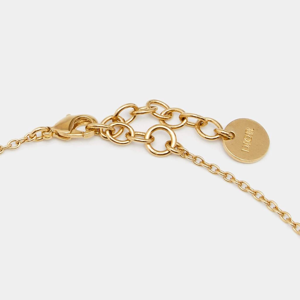 商品[二手商品] Dior|Dior Gold Tone Logo Embossed Round Pendant Necklace,价格¥4014,第4张图片详细描述