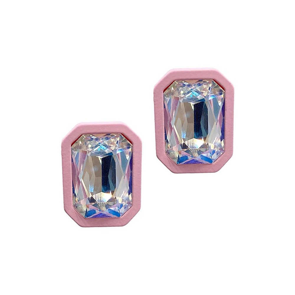 商品ADORNIA|Edged Crystal Cushion Centre Stud Earrings,价格¥145,第1张图片