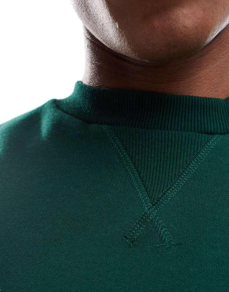 商品ASOS|ASOS DESIGN premium heavyweight boxy oversized sweatshirt 400gsm in dark green,价格¥293,第4张图片详细描述