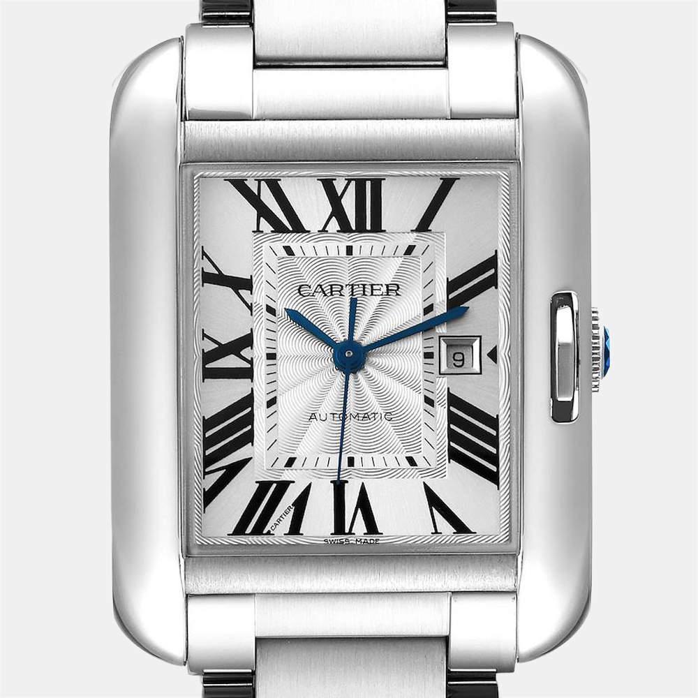 商品[二手商品] Cartier|Cartier Silver Stainless Steel Tank Anglaise W5310009 Automatic Men's Wristwatch 30 mm,价格¥34390,第5张图片详细描述