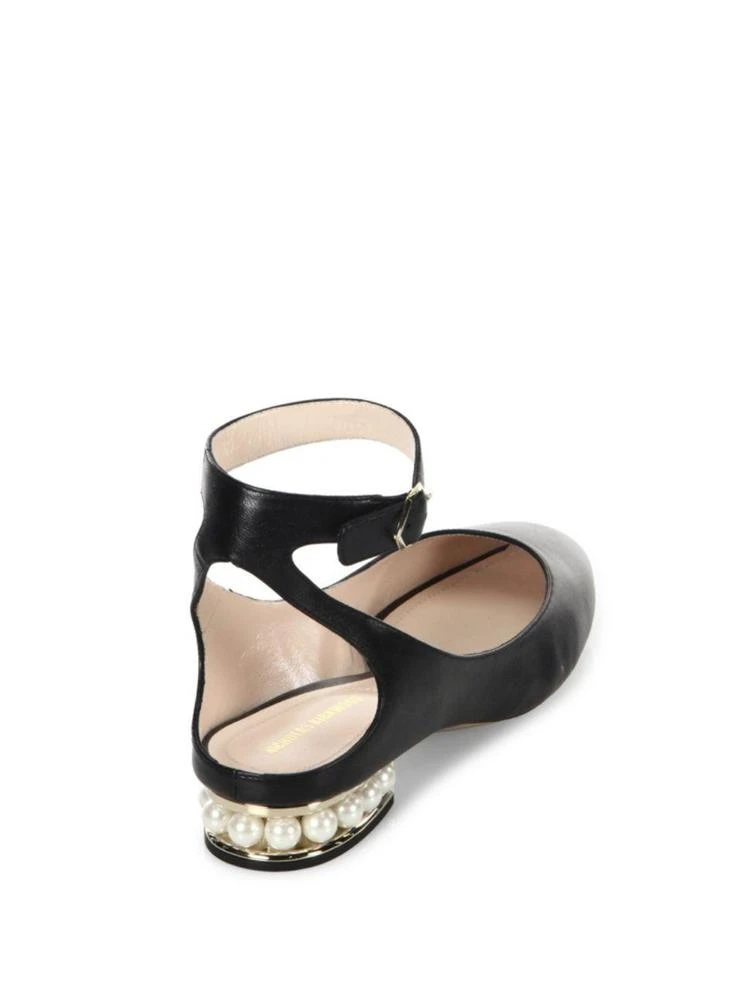 商品Nicholas Kirkwood|Lola Pearl Leather Ankle Strap Ballet Flats,价格¥2173,第2张图片详细描述