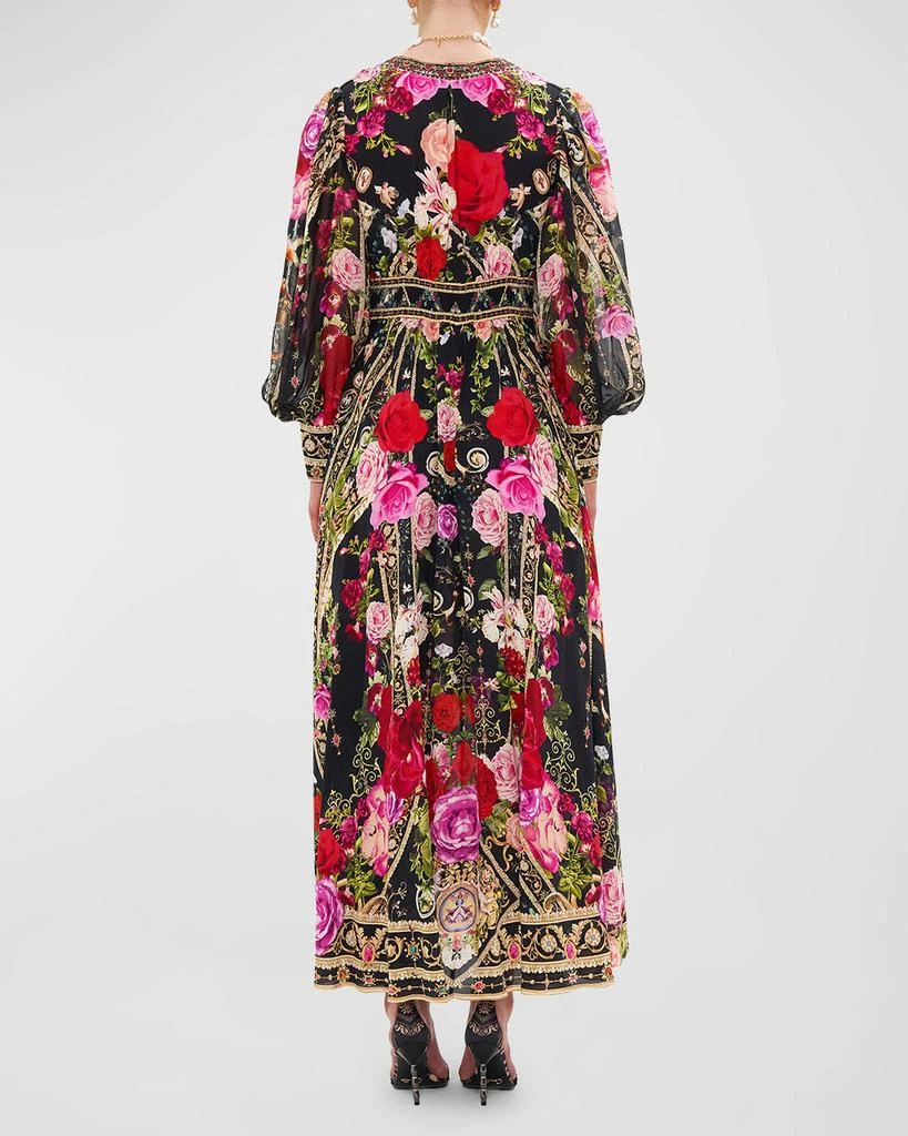 商品Camilla|Shaped Waistband Silk Dress with Gathered Sleeves,价格¥4966,第4张图片详细描述