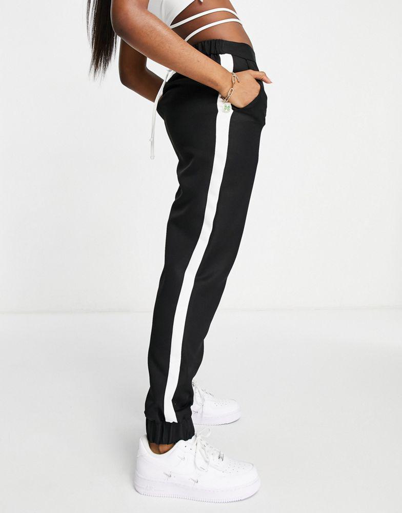 ASOS DESIGN Hourglass woven jogger with side stripe in mono商品第4张图片规格展示