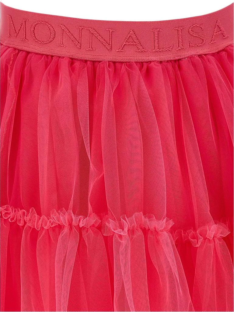 商品MONNALISA|Monnalisa Logo-Waistband Tiered Tulle Overlay Skirt,价格¥401,第3张图片详细描述