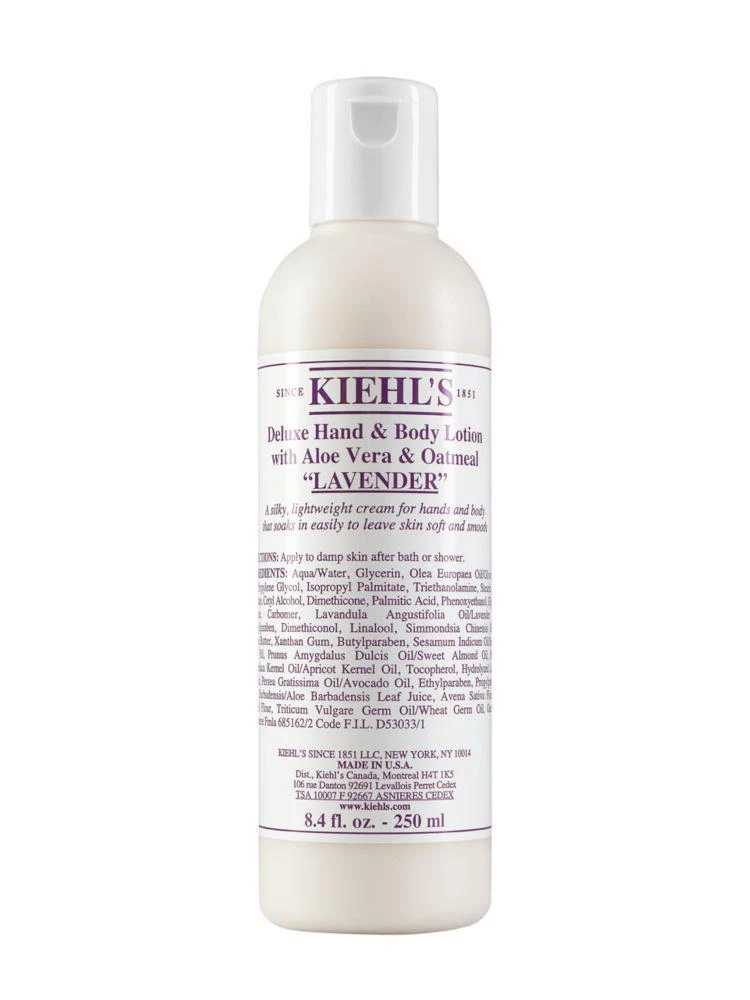 商品Kiehl's|Deluxe Hand & Body Lotion with Aloe Vera & Oatmeal - Lavender,价格¥157,第1张图片