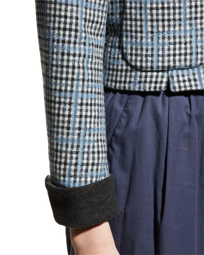商品Emporio Armani|Cropped Plaid Wool Jacket,价格¥5687,第7张图片详细描述