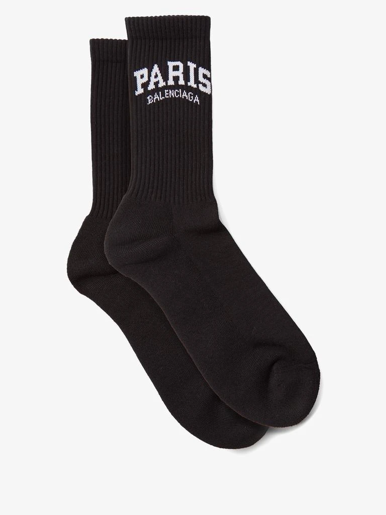 商品Balenciaga|Paris jacquard-logo cotton-blend socks,价格¥1051,第1张图片
