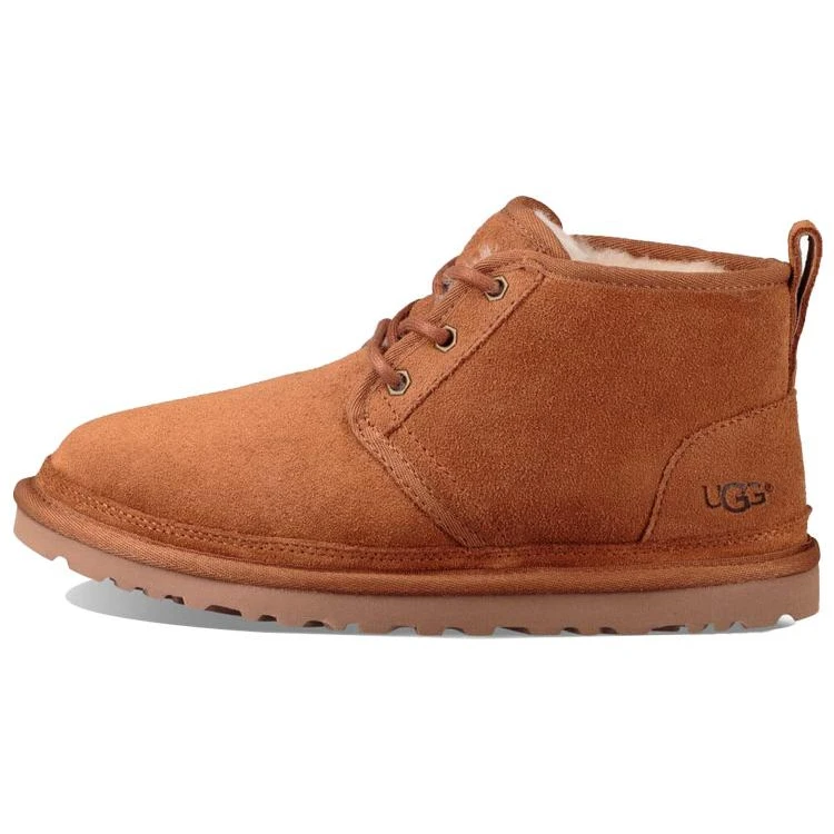 商品[国内直发] UGG|Neumel 牛剖层皮革加绒保暖及踝雪地靴 女款 栗色,价格¥786,第1张图片